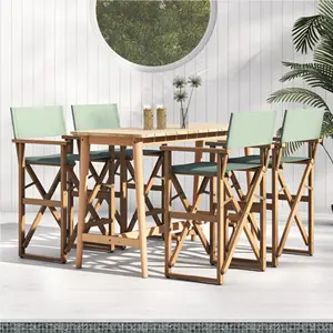 सेट खाने की मेज सागौन लकड़ी और पॉलिएस्टर सीट आउटडोर फर्नीचर-Ikaran