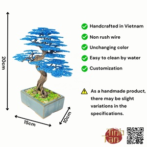 Árbol Bonsái Azul Hecho a Mano, Planta Artificial de Aluminio, Decoración para el Hogar de Cuatro Estaciones, Año Nuevo, Bodas, San Valentín, Halloween - Product Image 2
