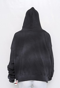 Custom High Quality Streetwear Boxy Fit <b>Hoodie</b> Cotton Fleece Blank Zip up Vintage Wash Hodies for Woman <b>Knitted</b> - Product Image 4