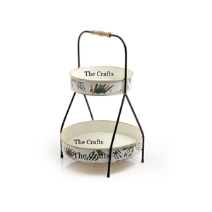 Soporte para pasteles de la mejor calidad, soporte para servir aperitivos de doble nivel de forma redonda para uso en hoteles y restaurantes en el hogar - Product Image 4