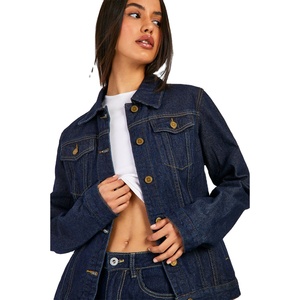 Veste en jean déchirée décontractée en tricot pour femme, collection hiver 2026, denim ajusté de haute qualité, prix de gros durable - Product Image 1