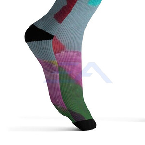 Chaussettes décontractées respirantes de haute qualité, chaussettes pour hommes en laine/coton mélangé, couleur unie, fines, personnalisées - Product Image 5