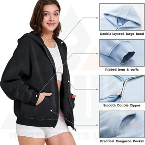 Sweat à capuche en molleton délavé pour femme avec motif imprimé personnalisé sur le devant, doublure en polaire douce, couleur unie, hiver - Product Image 6