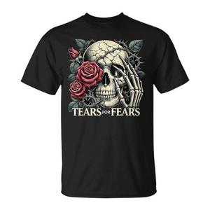 T-shirt estetica Tears for Fears Gothic Skull and Roses, abbigliamento promozionale scuro - Product Image 1