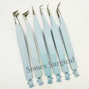 Pinzas de Alta Calidad con Punta de Fibra para Pestañas, Acero Inoxidable y Almacenamiento de Múltiples Piezas, Pinzas para Injerto de Pestañas - Product Image 3