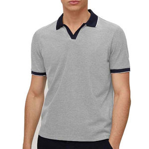 T-shirt Homme Tricoté Coupe Droite Personnalisé Imprimé Respirant Logo Teint Motif à Carreaux Manches Courtes Coton/Bambou Peigné - Product Image 3