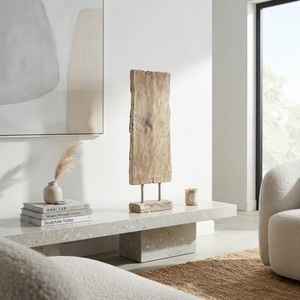 Handcrafted <b>wooden</b> lumintu cacah recta stand sculpture <b>rustic</b> teak carved rectangular panel statue <b>wooden</b> base accent decor unit - Product Image 5