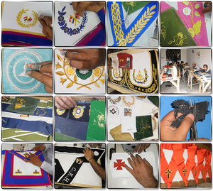 Masonic regalia scottish Rite aasr ผ้ากันเปื้อน17th องศาปรับแต่งสีและโลโก้ unisex - Product Image 3