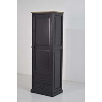 Meubles modernes hauts et minces à source unique en bois de manguier à portes coulissantes Armoire à double tiroirs pour chambre à coucher Villas Rangement des vêtements