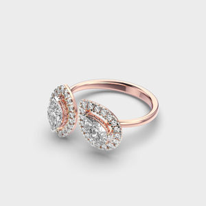 Toi Et Moi Halo anillo de diamante 3,0 quilates doble corte de pera Original anillo de diamante cultivado en laboratorio anillo de Boda nupcial regalos de aniversario - Product Image 6