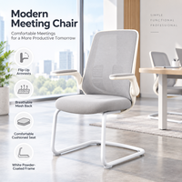 Chaise de visiteur de bureau moderne en maille, chaise de conférence avec coussin confortable et base cantilever stable pour salle de réunion