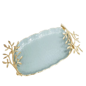 Bandeja para servir ensalada de frutas de mejor diseño de estilo lujoso Bandeja para servir frutas de metal decorativa hecha a mano para bandeja de uso de cocina - Product Image 1