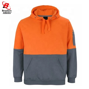 Men's Heavyweight Cotton Pullover <b>Hoodie</b> Sweatshirt Casual Water-Proof Breathable Reflective Protective Workwear Safety Features - Product Image 4
