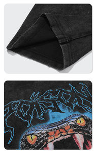 Black Blank Heavyweight Vintage Acid Wash <b>Hoodie</b> Men 100% Cotton Hoody Jacket With Pocket Tie Dye Hoodies - Product Image 5