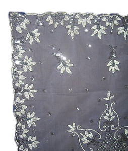 Organza luxueux avec couverture de table personnalisable brodée géométrique en velours décor élégant de Eid et de vacances pour l'intérieur - Product Image 4