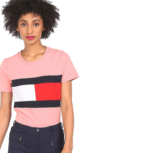 Gran oferta, camisetas ligeras con estampado gráfico para mujer, camisetas de poliéster de algodón de secado rápido con estampado de logotipo personalizado para mujer - Product Image 4