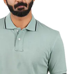 Nouveau design de polo en coton à manches courtes de couleur unie à vendre polos pour hommes avec impression de logo personnalisé de haute qualité - Product Image 4