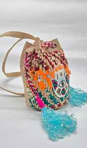 Stylish Evening <b>Clutch</b> Purse Premium Quality <b>Pearl</b> Beaded Embroidery Envelope Shape Cotton Fabric Eco-Friendly Durable for Women - Product Image 2