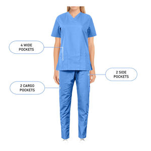 Combinaison médicale unisexe personnalisée uniforme d'hôpital d'été respirant uniforme de médecin tricoté personnalisé en gros - Product Image 4