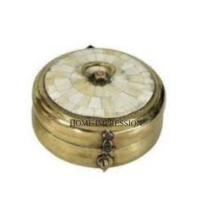 Vintage Art Collection Fantaisie Unique Designer Haute Qualité Standard Métal Forme Ronde Chapati Roti Conteneur De Stockage Boîte Fournitures - Product Image 5