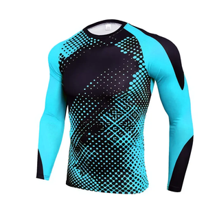 Transpirable de manga larga Rash Guard Sublimación personalizada Equipo atlético de secado rápido BJJ MMA Jiu Jitsu Style Rash Guards - Product Image 6