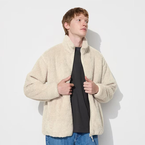 High Quality Custom Winter <b>Men's</b> <b>Sherpa</b> <b>Fleece</b> <b>Jacket</b> Solid Color 100% Polyester Warm Outdoor Zip up <b>Jacket</b> for <b>Men</b> - Product Image 4