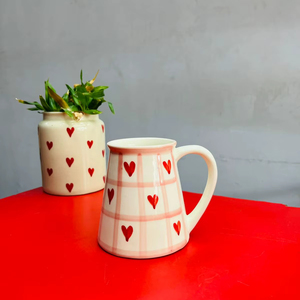 Coeur amour tasses en céramique faites à la main 350ml grande tasse à café tasse à boisson conception imprimée pour les matins confortables tasse au prix de gros - Product Image 1