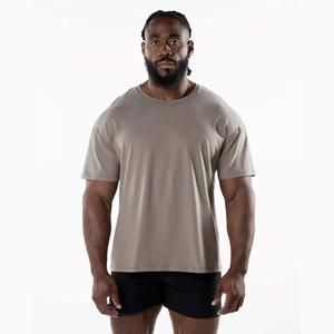 94% algodón 6% Spandex Signature Performance ajustado corte raglán manga corta cuello redondo cedro hombres hombro caído camiseta - Product Image 1