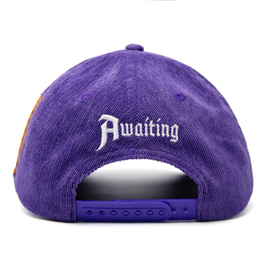 Casquette de Baseball en Cuir Vintage Violet Chapeau Lettre Logo Personnalisé Casquette de Baseball Brodée en Velours Côtelé - Product Image 4