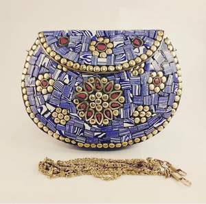 Sac de soirée de créateur de marque de mode de luxe de la meilleure qualité Sac à main en pierre métallique pour dames Pochette de mariage pour femmes Sac à main au meilleur prix - Product Image 2