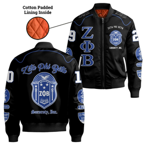 <span class=keywords><strong>Zeta</strong></span> <span class=keywords><strong>phi</strong></span> <span class=keywords><strong>Beta</strong></span> Satin Áo Khoác Womens Zpb Màu Xanh Trắng Hy Lạp Trang Phục 1920 Sorority Lá Chắn Thêu Cao Cấp Varsity Áo Khoác Áo Khoác - Product Image 6