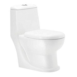 Tabouret fermé P-Trap allongé de couleur personnalisable-Toilette monobloc à double chasse d'eau, armoire sanitaire en céramique chinoise - Product Image 1