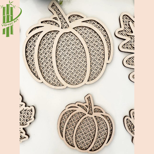 Adorno de ratán para decoración de árbol de Navidad, Lima Digital de corte láser de calabaza, hojas y Acorn, adorno de ratán - Product Image 3