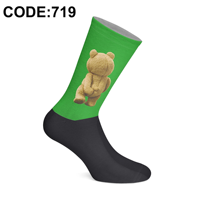 Chaussettes en coton tricoté pour femme, imprimées par transfert thermique, motif numérique 360 degrés, durables, fabriquées en Turquie