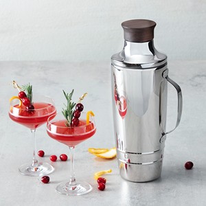 เครื่องเขย่าค็อกเทลสแตนเลสพรีเมียมพร้อมฝาไม้และด้ามจับ ดีไซน์หรูหรา ป้องกันการรั่วซึม เหมาะสำหรับบาร์ในบ้านและการจัดเลี้ยง - Product Image 1