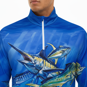 Camisa de Pesca Personalizada para Hombre, Protección Solar UPF 50+, Manga Larga, Ligera, con Cierre de 1/4, Spandex/Poliéster 180g, para Bebés y Niños Pequeños - Product Image 3