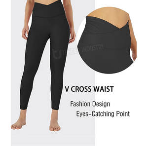 Seamless High-Waisted Yoga <b>Leggings</b> for <b>Ladies</b> Solid Pattern Workout Gym Pants - Product Image 3