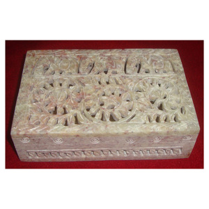 Piedra natural india de alta calidad hecha a mano tallada diseño único con hermoso joyero rectangular al mejor precio - Product Image 1