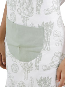 Tablier luxueux en coton imprimé floral sans manches avec bretelles réglables et poche avant pour la maison, les hôtels ou la cuisine - Product Image 4