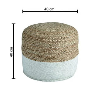Pouf en jute naturel 18X18X14 pliable style ferme pour appartement salon chambre enfants adolescents chambre pour hôtels meubles - Product Image 3