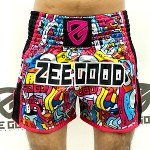 กางเกงขาสั้นมวยไทยสำหรับผู้ชายผู้หญิงกางเกงขาสั้นเทควันโดสำหรับผู้ชายดีไซน์สองสีแบบปรับแต่งได้ - Product Image 1