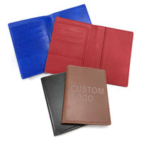 Porta pasaporte personalizado de cuero PU con logotipo personalizado, regalos promocionales para viajes