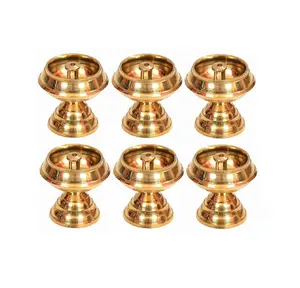 Handicrafts brass nandadeep diya lotus design copper and brass leaf design best quality luxury brass nandadeep diya