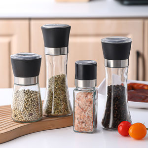 Pot de rangement pour épices en verre pour barbecue de cuisine avec cuillère télescopique pour un accès facile aux assaisonnements secs et aux ingrédients de cuisine - Product Image 1