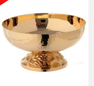 Cuenco para servir postres de acero inoxidable con acabado dorado de aspecto martillado para restaurante y bar de hotel - Product Image 3