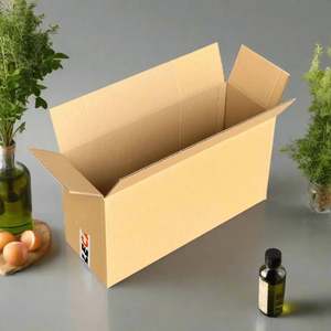 Economical and Functional 55x20x25 cm <b>Brown</b> Corrugated Board Cardboard <b>Box</b> with Flaps Without Handles for Shipping and Storage - Product Image 4