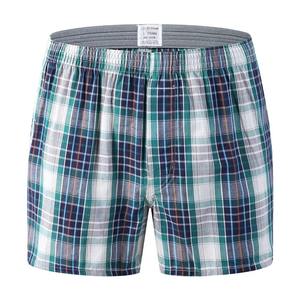 Calzoncillos bóxer clásicos a cuadros para hombre, ropa interior de algodón con cintura elástica, pantalones cortos transpirables, bragas sueltas de talla grande, cómodos para hombre - Product Image 5