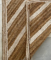 Fabricant direct prix usine fait à la main moderne tressé indien plat tissé chanvre tapis rayures matériau naturel tapis ensembles