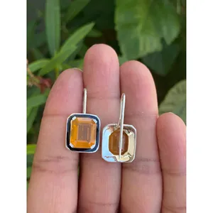 Pendientes de Plata 925 con Ópalo de Fuego y Esmalte, Accesorio de Moda - Product Image 4