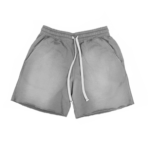 Men's Custom Acid <b>Wash</b> Shorts 100% Cotton French Terry High Street Vintage Sweat Shorts Solid Pattern Drawstring Decoration - Product Image 5